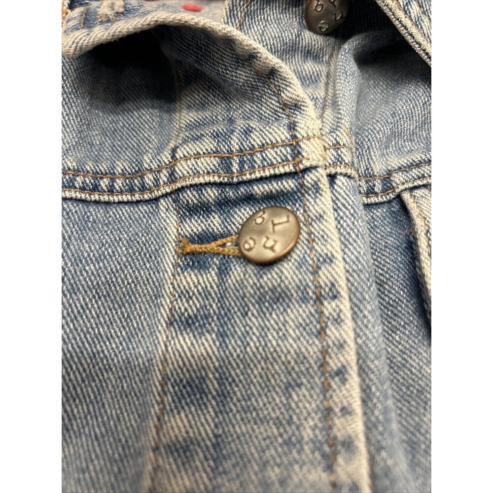 Sigrid Olsen So Blue Womens Jean Jacket Embroidered Trucker Western Size M - Picture 5 of 6